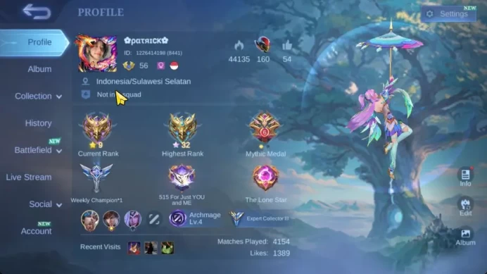 Hero 84|Skin 143|KOF Karina,CC Natalia,SpogB Cyclops,Fanny LB,Venom Dyrroth,3 DT,9 Epic,Etc|TakeEmail|CheckSS(MLBB2037)