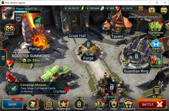 Lv14 824K Power|1 Mythical(Galathir)|21 Legendary (Ninja,Rathalos,Deathknight,Wukong,Xenomorph,Etc)|59K Energy|Plarium|(RSL1254)