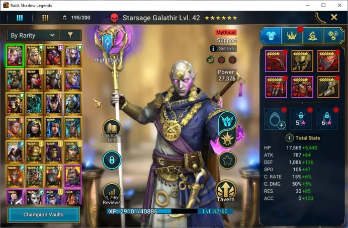 Lv21 837K Power|1 Mythical(Galathir)|22 Legendary (Ninja,Rathalos,Deathknight,Wukong,Xenomorph,Etc)|54K Energy|Plarium|(RSL1256)