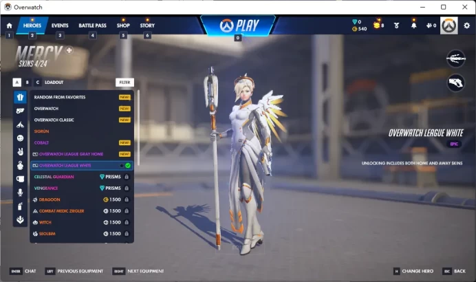 OVERWATCH LEAGUE WHITE / MERYC / GENJI / / Full Mail Access / see the picture / Please Read Description 