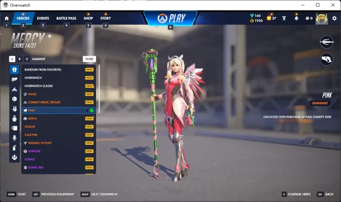 MERCY / PINK / 10 Gold Weapons / Full Mail Access / see the picture / Please Read Description / GreenM