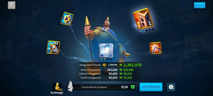 23M Power - KD 3925, Can Migrate to all KD in Offseason KVK 2 - Charles Martel 5513, 101 Golden Heads - 17K Gems - 1.2Bil RSS, 170 Days S U #434