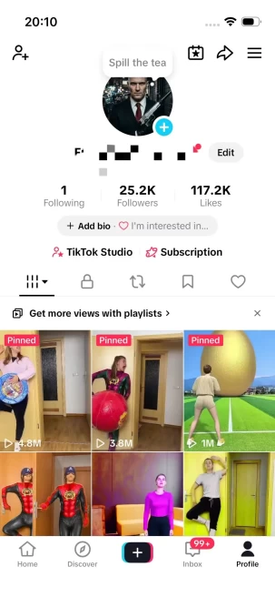 Instanly Delivery/ Monetized 25K Followers+110K Likes Account/ Creator Rewards Program Activated/ Live Stream/ Full Access