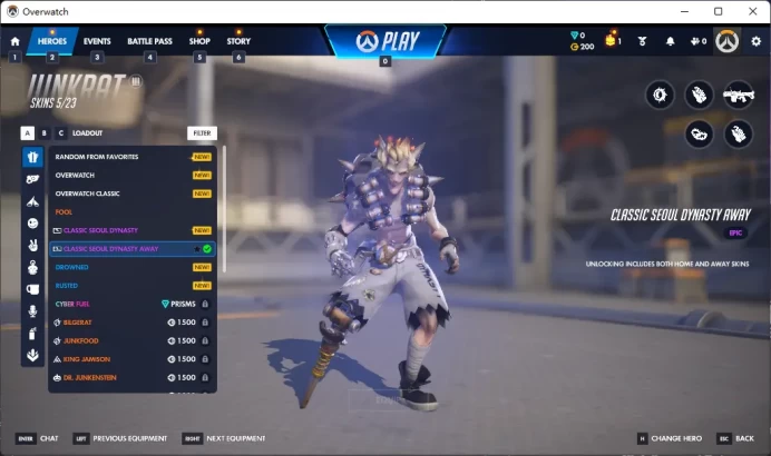 CLASSIC SEOUL DYNASTY AWAY / Full Mail Access / see the picture / Please Read Description / bnhtj