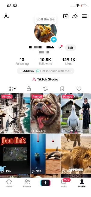 Instanly Delivery/ Monetized 10K Followers+120K Likes Account/ Creator Rewards Program Activated/ Live Stream/ Full Access