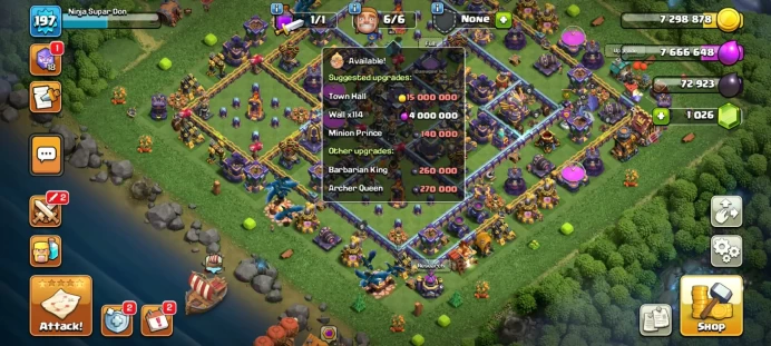 Th 15 Max◆Left Some Troops◆Hero Near Max◆ 9 Epic Equipment High Lvl◆Nc Free