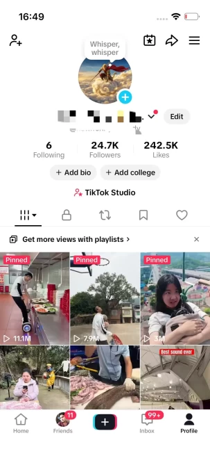 Instanly Delivery/ Monetized 24K Real Followers+240K Real Likes Account/ Creator Rewards Program Activated/ Full Access