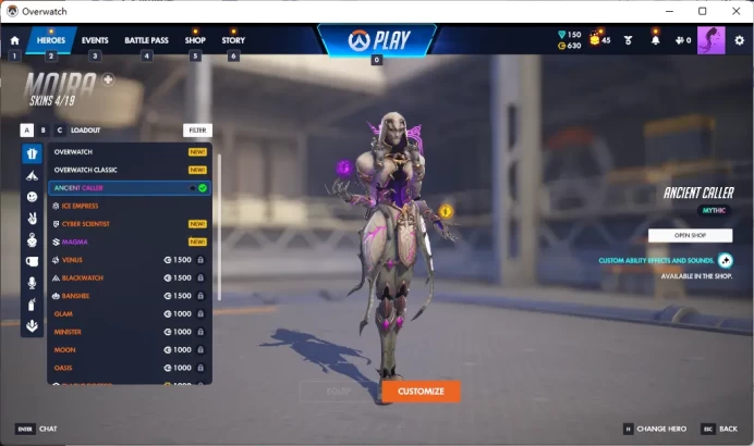150 MYTHIC PRISMS / ANCIENT CALLER / MOIRA / Full Mail Access / see the picture / Please Read Description / j9479