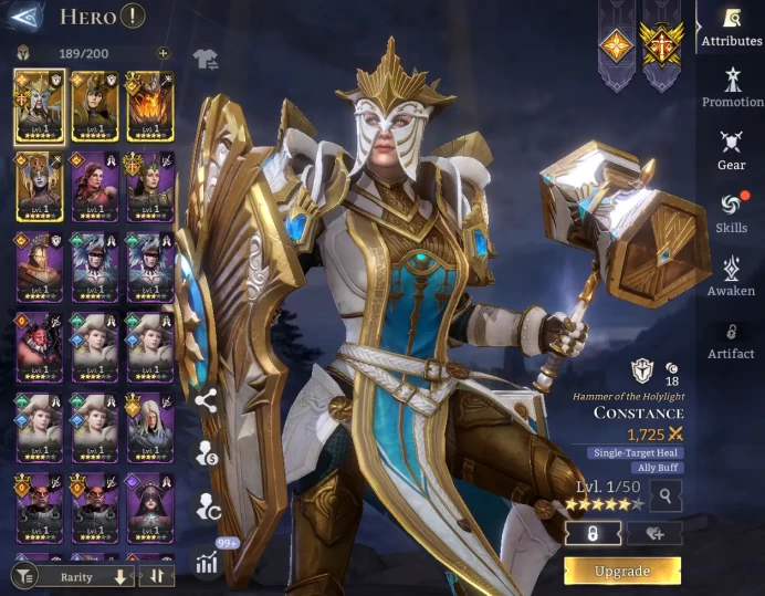 TOP START - Constance Edith Solcadens Anai \ 48000 Energy \ 21000 Gem \ 24 gold summ \ 14 ancient \ 20 rare \ Prime Pick !