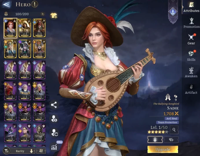 TOP START -  Sadie	Cassiel	Nastya	Alaura	Kria	Anai  \ 56000 Energy \ 25000 Gem \ 33 gold summ \ 0  ancient  \ 26 rare  \  Prime Pick !