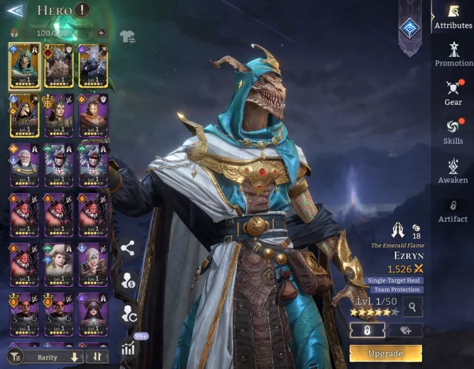 TOP START - Ezryn Ghan Zelus Nocturne \ 56000 Energy \ 26000 Gem \ 27 gold summ \ 2 ancient \ 15 rare \ Prime Pick !