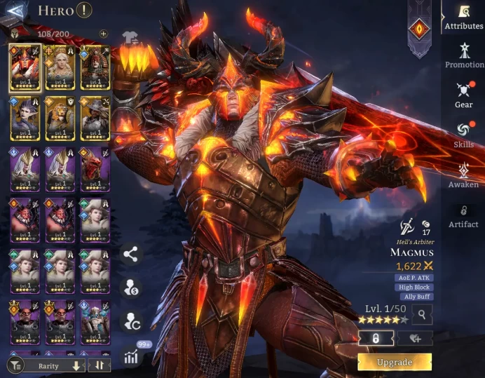 TOP START - Magmus Eunomia Nastya Nerissa Regulus Lucius \ 56000 Energy \ 24000 Gem \ 29 gold summ \ 5 ancient \ 23 rare \ Prime Pick !