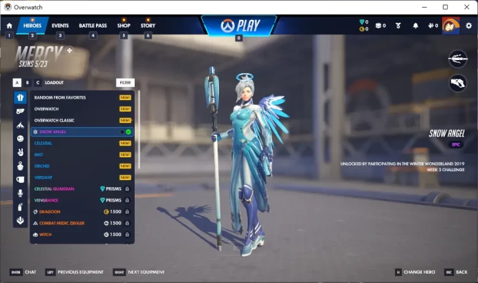 Snow Angel / MERCY / Gold Weapons / Full Mail Access / see the picture / Please Read Description / bxzw6