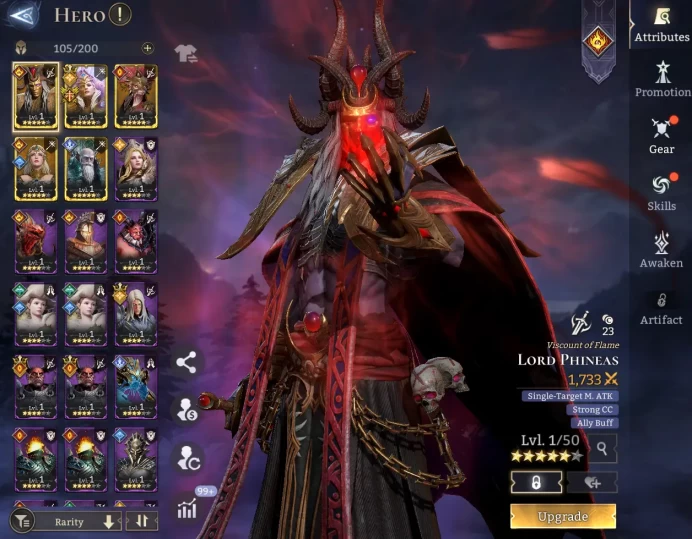 TOP START -  Lord Phineas	Ingrid	Kineza	Lyra	Shamir  \ 56000 Energy \ 26000 Gem \ 24 gold summ \ 1  ancient  \ 14 rare  \  Prime Pick !