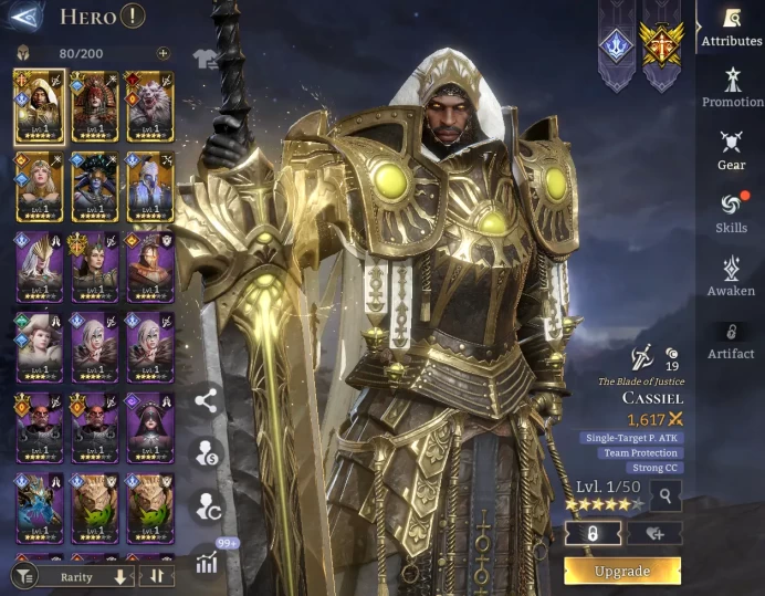 TOP START -  Cassiel	Nastya	Lugaru	Lyra	Serephina	Fenris  \ 56000 Energy \ 26000 Gem \ 23 gold summ \ 2  ancient  \ 23 rare  \  Prime Pick !