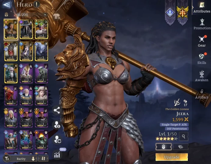 TOP START -  Jeera	Artemis	Iovar	Lu Bu	Helga	Glacius	Shamir  \ 56000 Energy \ 26000 Gem \ 30 gold summ \ 4  ancient  \ 12 rare