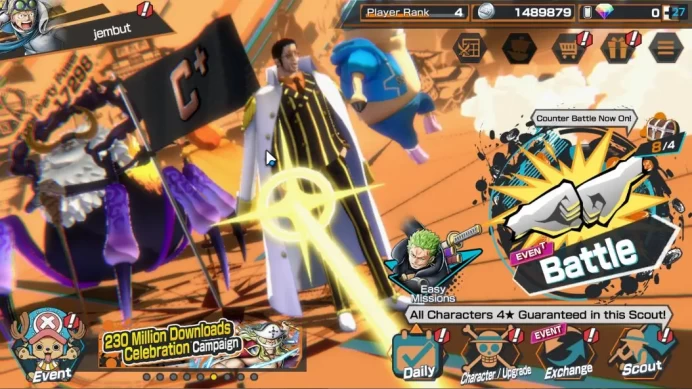 Global|5 EX|5Elder Saturn,4Emperor Teach,BP Kuzan,[Borsalino],Onigashima Zoro|Rank 4|LogBandai|(OPBR2024)