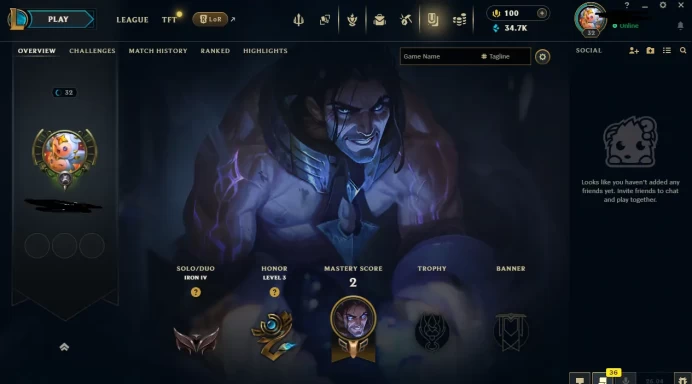 EUW - SAFE SEASON16 IRON 4 0LP | 34700 BE | PLACEMENTS DONE | 1W 21L | INSTANT DELIVERY | LOW MMR | UNVERIFIED EMAIL | IRON IV | #2900