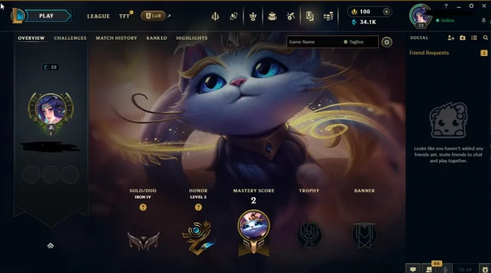 EUW - SAFE SEASON16 IRON 4 0LP | 34100 BE | PLACEMENTS DONE | 1W 21L | INSTANT DELIVERY | LOW MMR | UNVERIFIED EMAIL | IRON IV | #2901