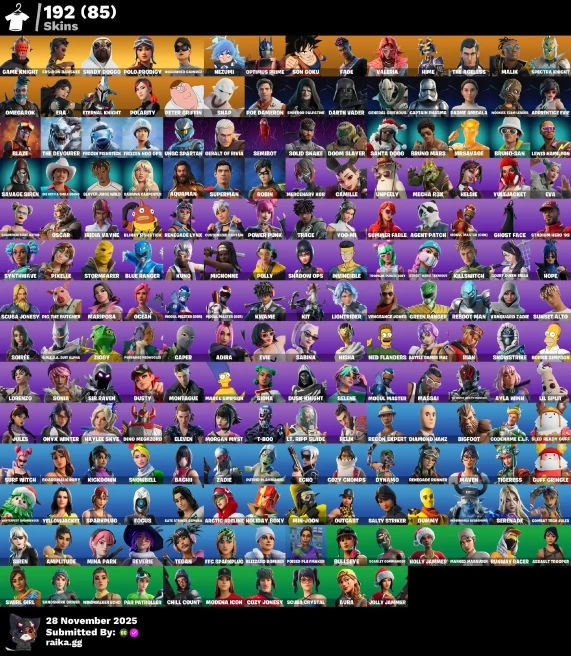 [PC/XBOX] 192 skins | Game Knight | Fashion Banshee | Shady Doggo | Polo Prodigy | Unchained Ramirez | Nezumi | Optimus Prime