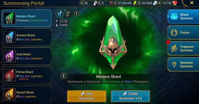 Starter with Helicath + Shards : 155 Ancient, 33 Void, 22 Primal, 4 Sacred | Ninja + 16 Login Legendary | Mine max