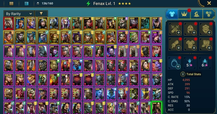 Starter with Mythical - Siegfrund : 92k energy / 59 mln coins / Rae, Bloodgorged, Arix, Ninja + 19 Login Legendaries / Maneater