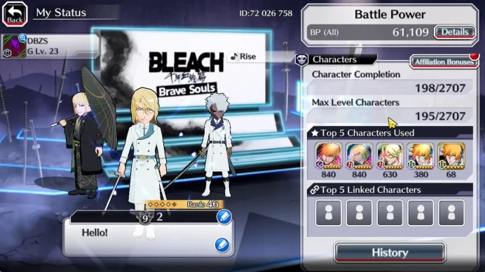 [GLOBAL]6K Orb+Fresh All Story|TYBW26 Jugram,TYBW25[Toshiro,Ichigo],Japnese Parasol Shinji,Renewd Ichigo,Etc|Klab ID(BBS2398)