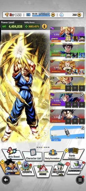 D962-IOS+Android- UL Super Buu+LR Super Vegito Full Red Star+Equipment+Good Team+Vegito Green Full Red Star+Gotenks Full Red Star+SS2 Goku