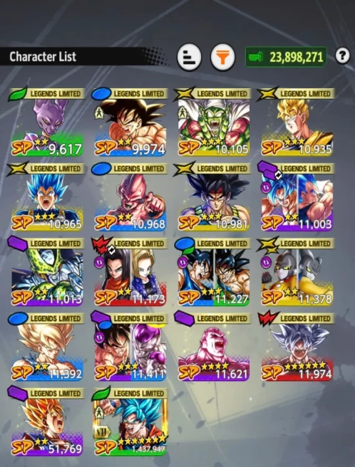 M15-IOS+Android-4 UL(Goku Uis Full Red Star+SS Goku)+18 Legends Limited+Good Equipment+God Goku Zenkai+Jiren+Namek Goku+Cell+Bardock