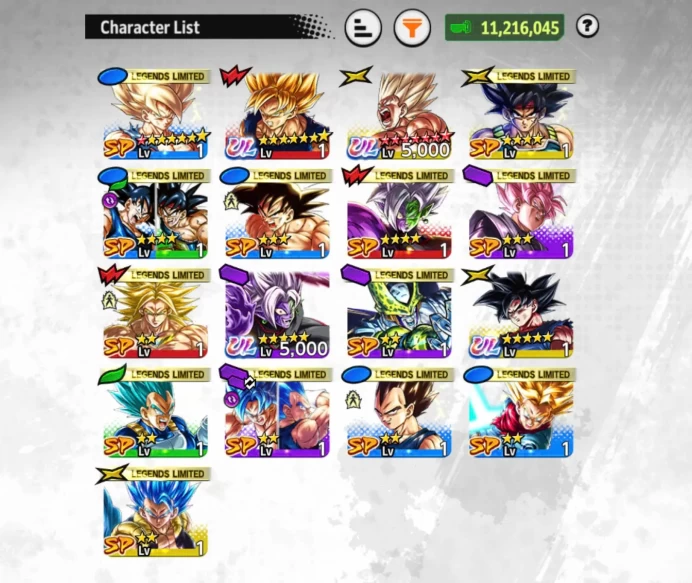 M17-IOS+Android-4 UL(SS Goku Full Red Star+Zamasu+Goku Uis)+13 Legends Limited+Namek Goku Red Star+Team Future