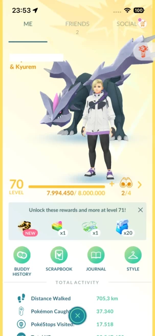 Level 70, 102 Shiny, 102 Legendary, 13 IV 100, 4 Shiny Legendary, 29 Shadow Legendary