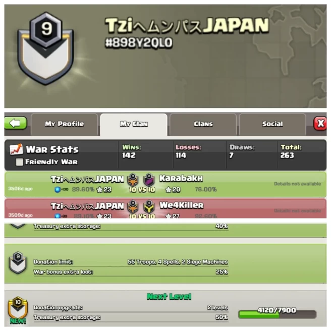 C341◈Name: Tzi JAPAN◈Level 9◈Positive War Log: 142 Win & 144 Losses