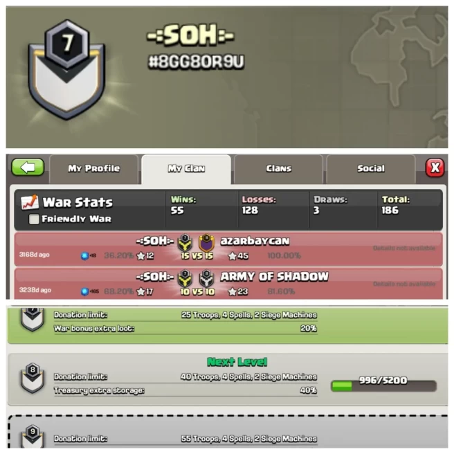 C351◈Name -:SOH:- ◈Level 7◈War Win 55◈Good Name