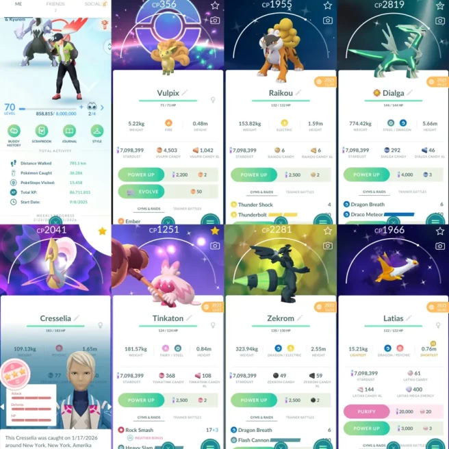 1994 Level 70 Legends100 x8 Shiny White Kyurem