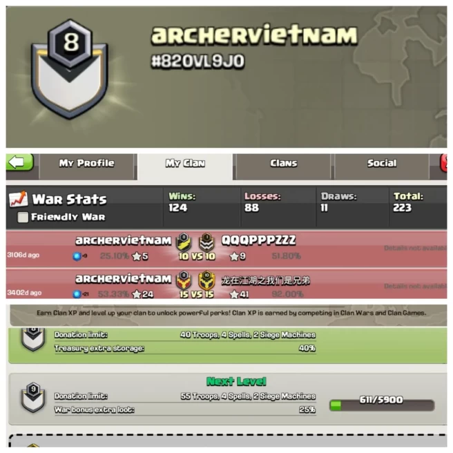 C361▰Name: archer vietnam▰Level 8▰Positive War Log: Win 124 & Loss 88