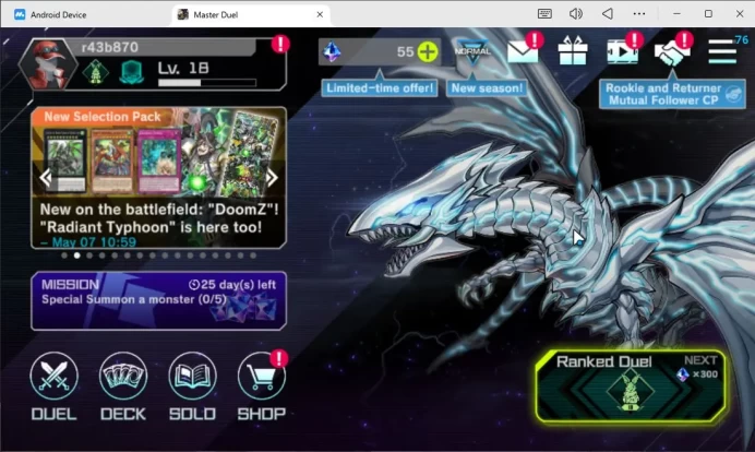 Lv 18 | 20 Deck |VS K9,DragonMaid,Yummy,Maliss,Dracotail,Etc|Ranked Available|Konami|CE ON|Check SS(YMD941)