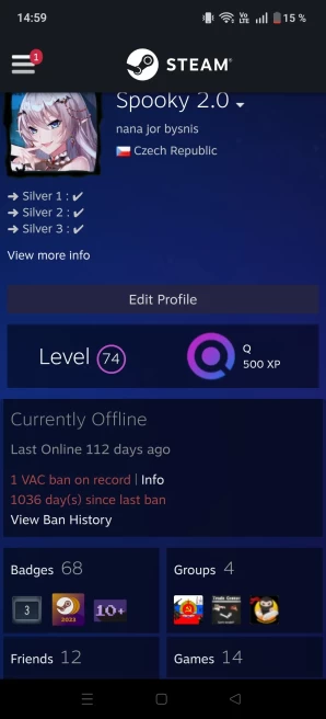 [Code 9443] Level 74 + 68 Badge / Very Rare