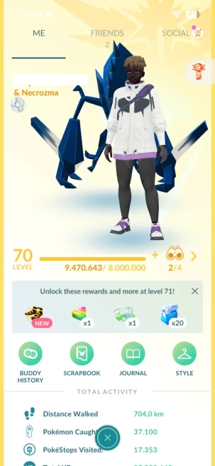 Level 70, 1 Legendary IV100, 104 Shiny, 102 Legendary, 11 IV 100, 6 Shiny Legendary, 28 Shadow Legendary