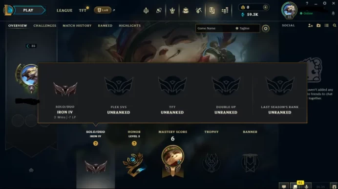 NA - SAFE SEASON16 IRON 4 0LP | 59300 BE | PLACEMENTS DONE | 2W 19L | INSTANT DELIVERY | LOW MMR | UNVERIFIED EMAIL | IRON IV | #2907