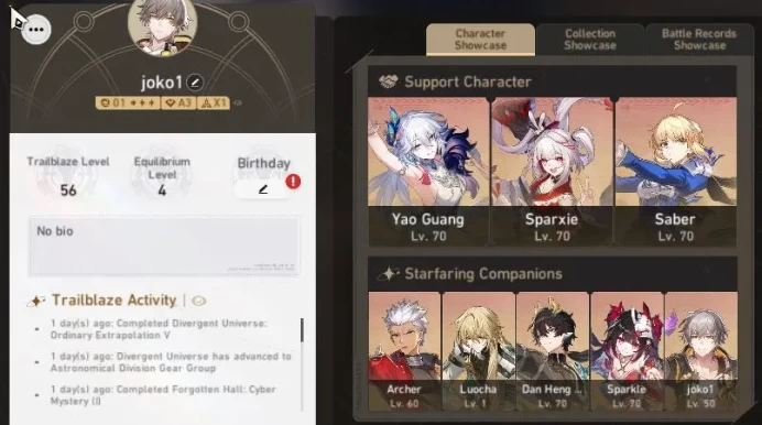 Asia|TL 56|Sparxie Premium Team|7 Limited|Sparxie,Yao Guang,Sparkle,Dante,Saber,Archer,Luocha|Male MC|Check SS|TakeMail(HSR5820)