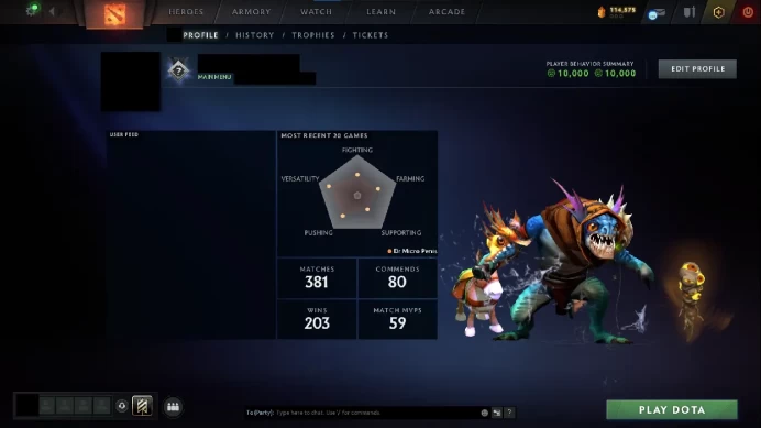 27 LVL_Behavior: 10000_Previous Rank: Guardian 3 (1078- 1231MMR)_NO VAC_400 hours