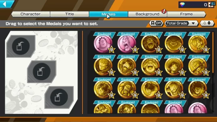 Global|6 EX| T4E D.Teach,T5E Jaygarcia,AMS [Borsalino],KING GOL D.Roger,Raid O Roronoa Zoro,BP Kuzan|Rank16|LogBandai|(OPBR2047)