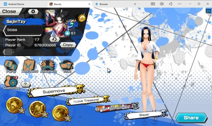 Global|7 EX|T5E Saturn,GP Newgate,G5 MD Luffy,KoP GD Roger,BP Kuzan,Ama no Borsalino,Raid on Zoro|Rank 17|LogBandai|(OPBR2054)