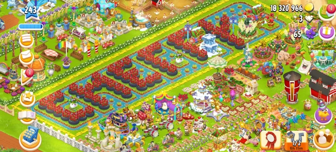 [Code 9453] Level 243 / Beautiful Village / Barn 7300 + Silo 5600 / Very Rare
