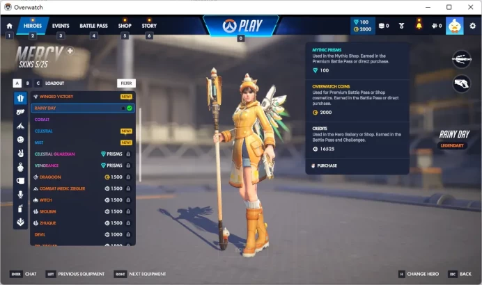 2K Overwatch Coins / 100 MYTHIC PRISMS /  15000 LEGACY COMPETITIVE POINTS  / see the picture / Please Read Description / pxmzp