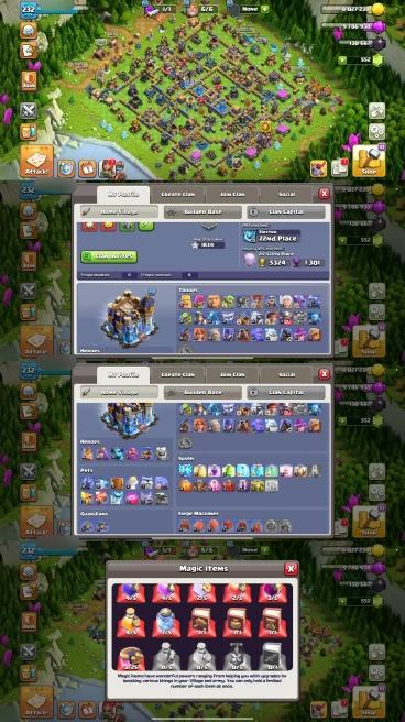 R146- TH18 Near Max | XP 232 | BK96 AQ98 MP73 GW77 RC52 | 5 Epic Equipment | 100% Secure SCID | iOS & Android