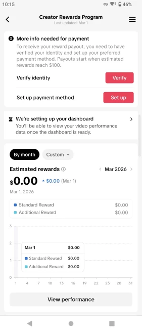 [UK] Fully Monetized Creator Rewards Program Account – 10K Real Followers & 107K Likes | Instant Earnings, Full Access & Good Standing