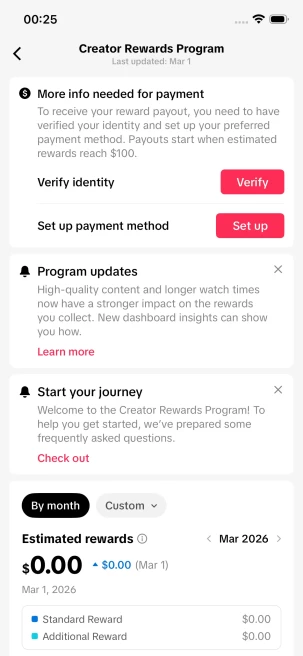 Monetized Account/ 17K Real Followers+490K Real Likes/ Creator Rewards Program Activated/ Live Stream/ Full Access