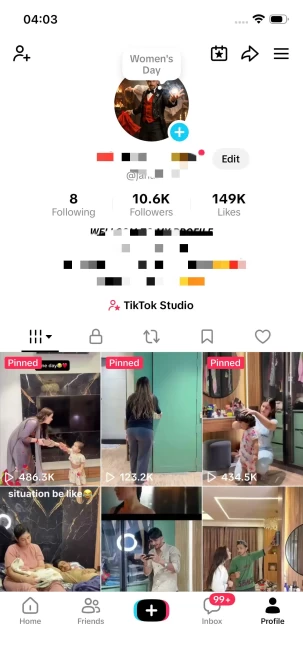 France Monetized Account/ 10K Real Followers+149K Real Likes/ Creator Rewards Program Activated/ Full Access