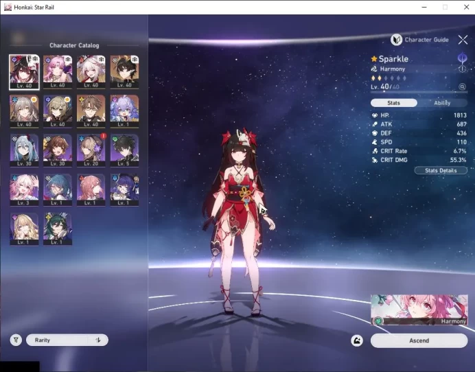 Asia|TL 26|Starter|3 Limited| Sparxie, Sparkle, Dante | MC Female |Xianzhou Luofu|Check SS|TakeMail(HSR5848)